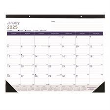 DuraGlobe Monthly Desk Pad Calendar (2025)