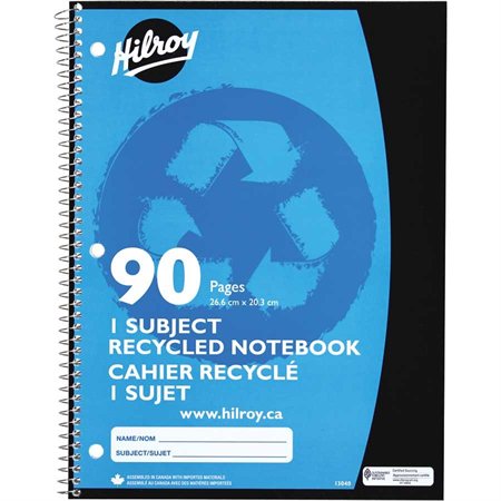 Cahier de notes recyclé