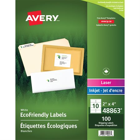 Étiquettes d'adresse blanches Écologiques