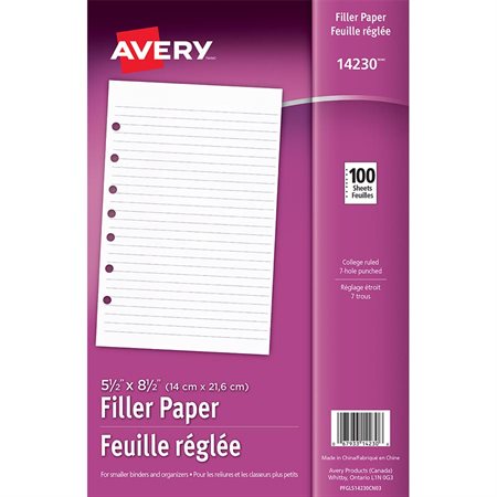 College Ruled Refill Paper