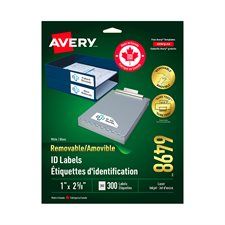 Étiquettes d'identification amovibles