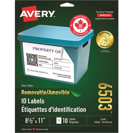 Étiquettes d'identification amovibles