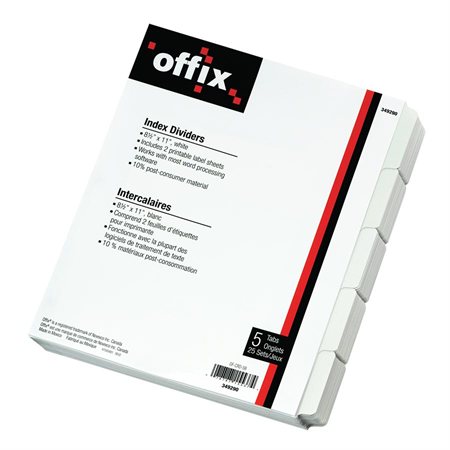 Offix® White Index Dividers