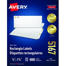 Étiquettes rectangulaires blanches Easy Peel®