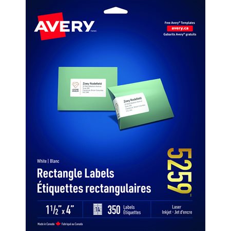 Easy Peel® White Rectangle Labels