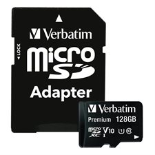 Carte mémoire micro SDHC/SDXC Premium avec adaptateur Classe 10