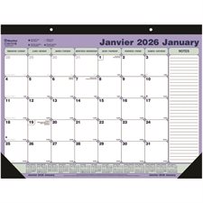 Calendrier sous-main mensuel (2025)