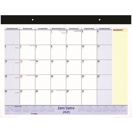 QuickNotes Monthly Desk Pad Calendar (2025)