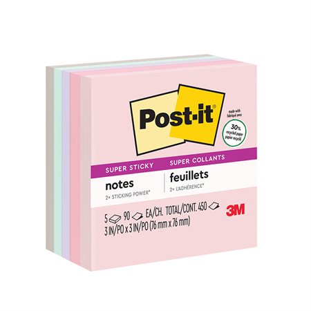 Post-it® Super Sticky Recycled Notes – Wanderlust Pastels