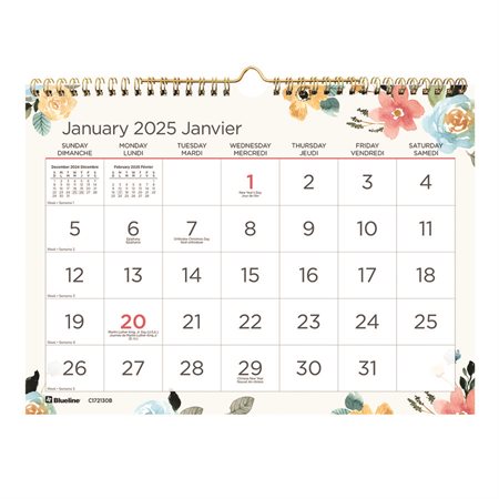 Large Print Monthly Wall Calendar (2025)