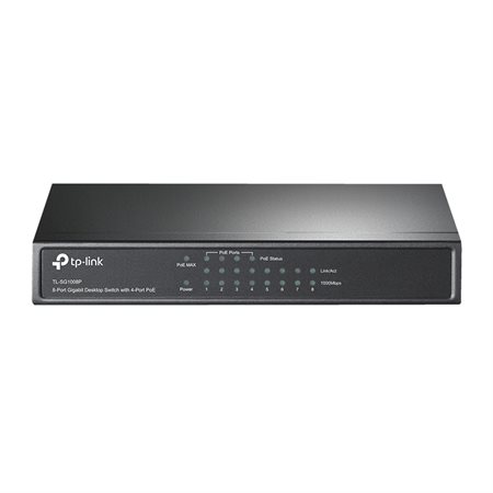 Commutateur 8 ports Gigabit avec 4 ports PoE| Support de bureau