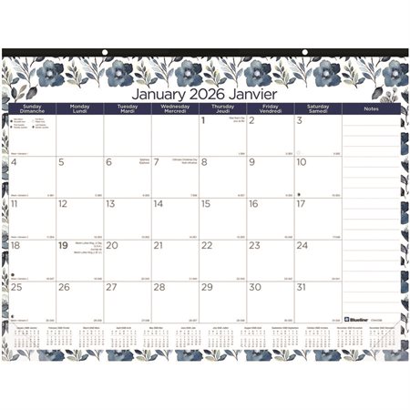 Calendrier sous-main mensuel azure (2025)