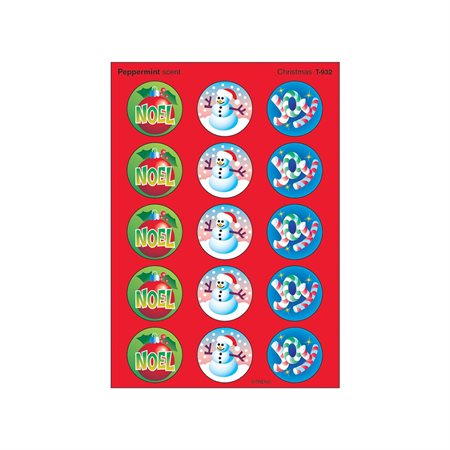 Autocollants à gratter et à sentir Noël (menthe poivrée)