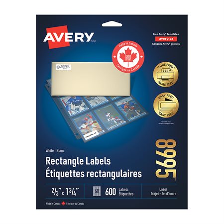 Étiquettes rectangulaires blanches