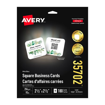 Square Clean Edge Business Cards