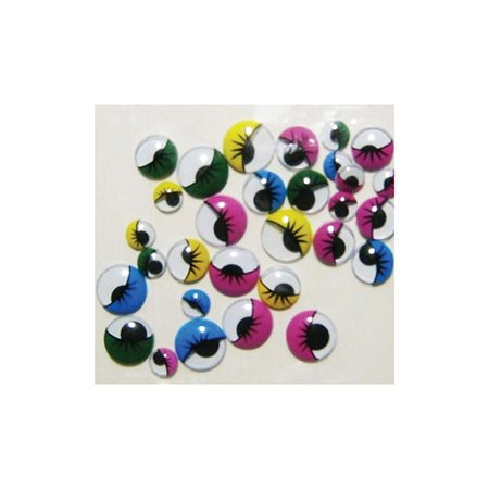 Yeux mobiles avec cils de couleurs et tailles