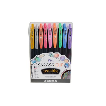 Stylos rétractables à encre gel avec pince Decoshine Sarasa®