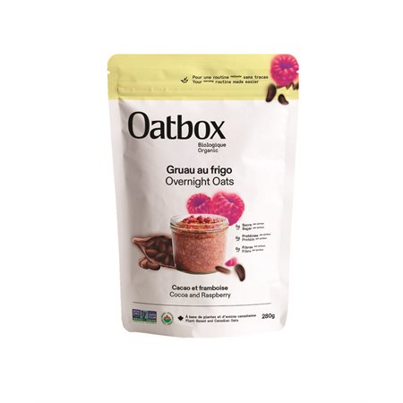 Gruau au frigo cacao et framboise