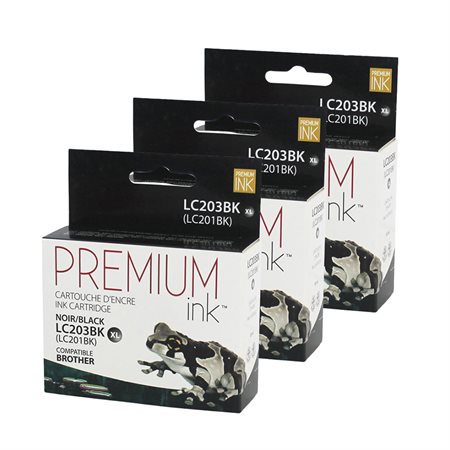 Set of Three Compatible High Yield Ink Cartridges (Alternative to Brother LC203BK)