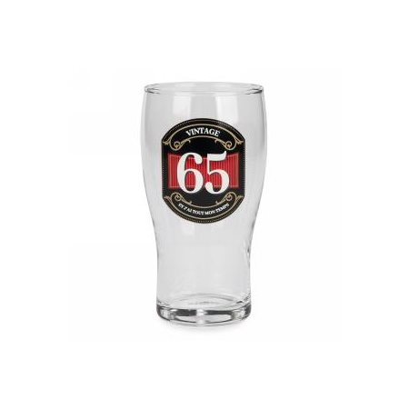 VERRE BIERE 'VINTAGE 65'' J'AI TOUT MON TEMPS