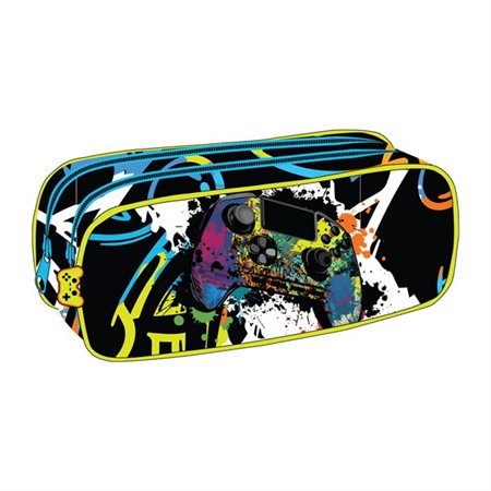 ETUI A CRAYON 2 COMPT  "GAME ON" NOIR