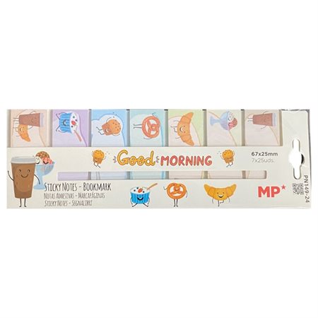 MARQUE-PAGES ADHESIF BON MATIN 7X25F