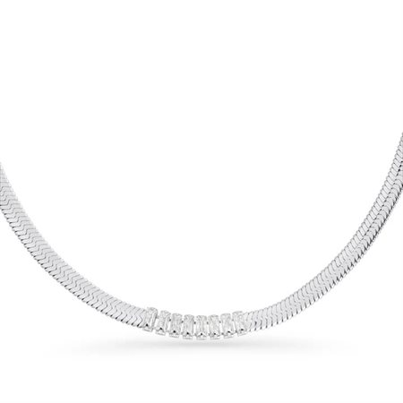 COLLIER "MONACO" PIERRE SERTIE 18" ARGENT