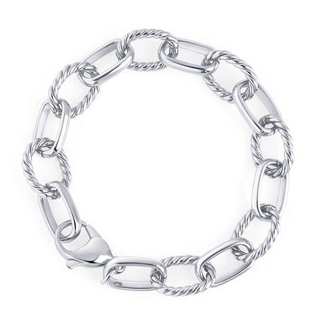 BRACELET "CECILLIA"  7" ARGENT