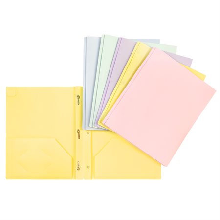 Porte-folio 2 Poch + 3att poly souple coul pastel asst