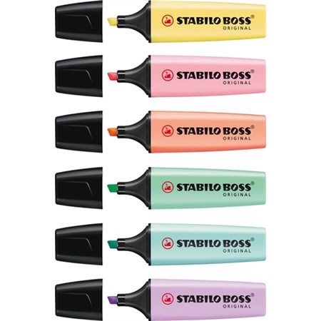 SURLIGNEUR STABILO "BOSS" COULEUR PASTEL@6